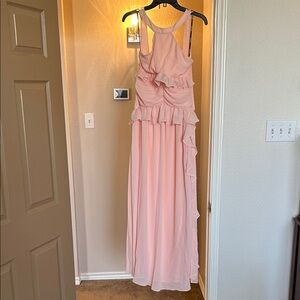 TNFC London Julia Ruffled Bridesmaid Dress In Soft Pink
